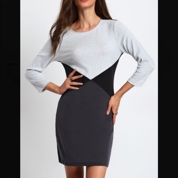 Color-block Dress. 3/4 Sleeves. Price Firm. - Picture 2 of 4